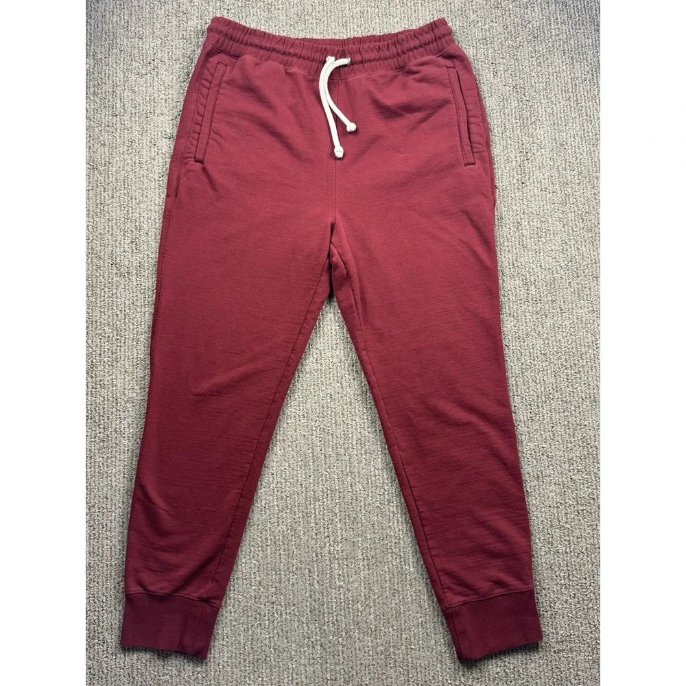 The North Face Mens L Heritage Patch Jogger Sweatpant Red Drawstring Pockets